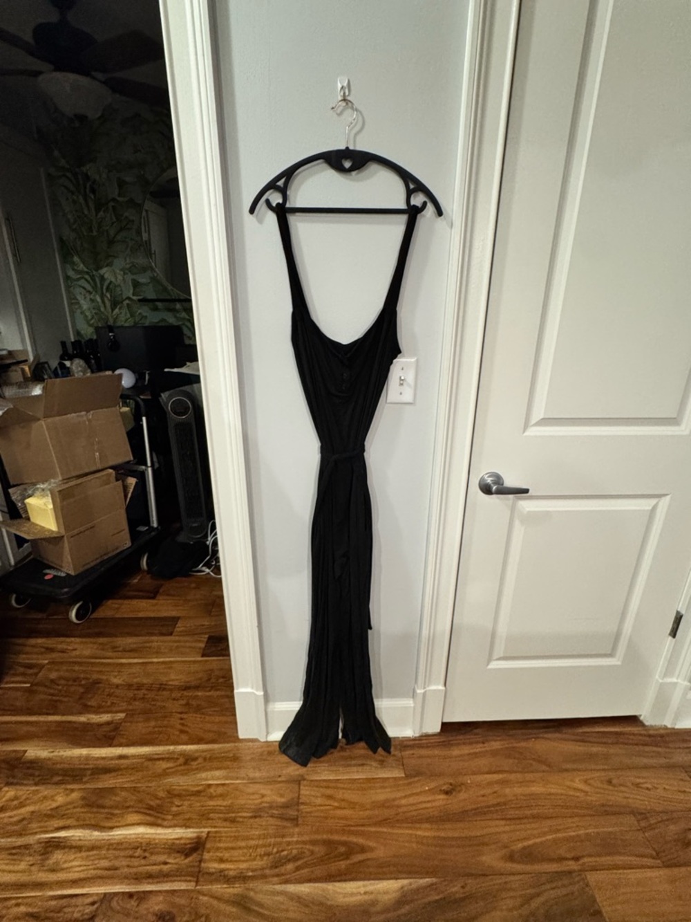 Black Sleeveless Maxi with Waist Tie